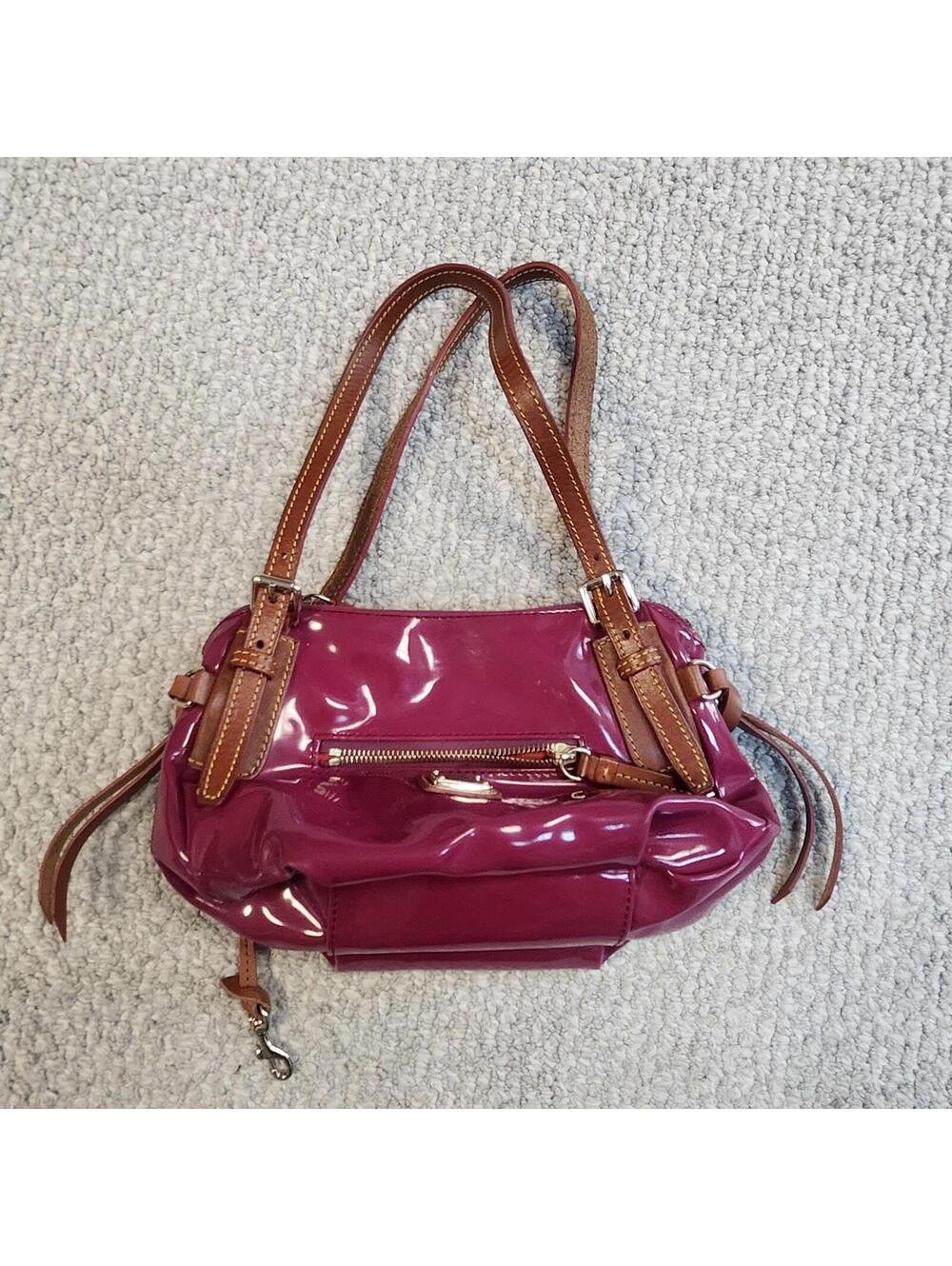 Dooney & Bourke Maroon Patent Leather Crossbody Bag - Picture 8 of 11